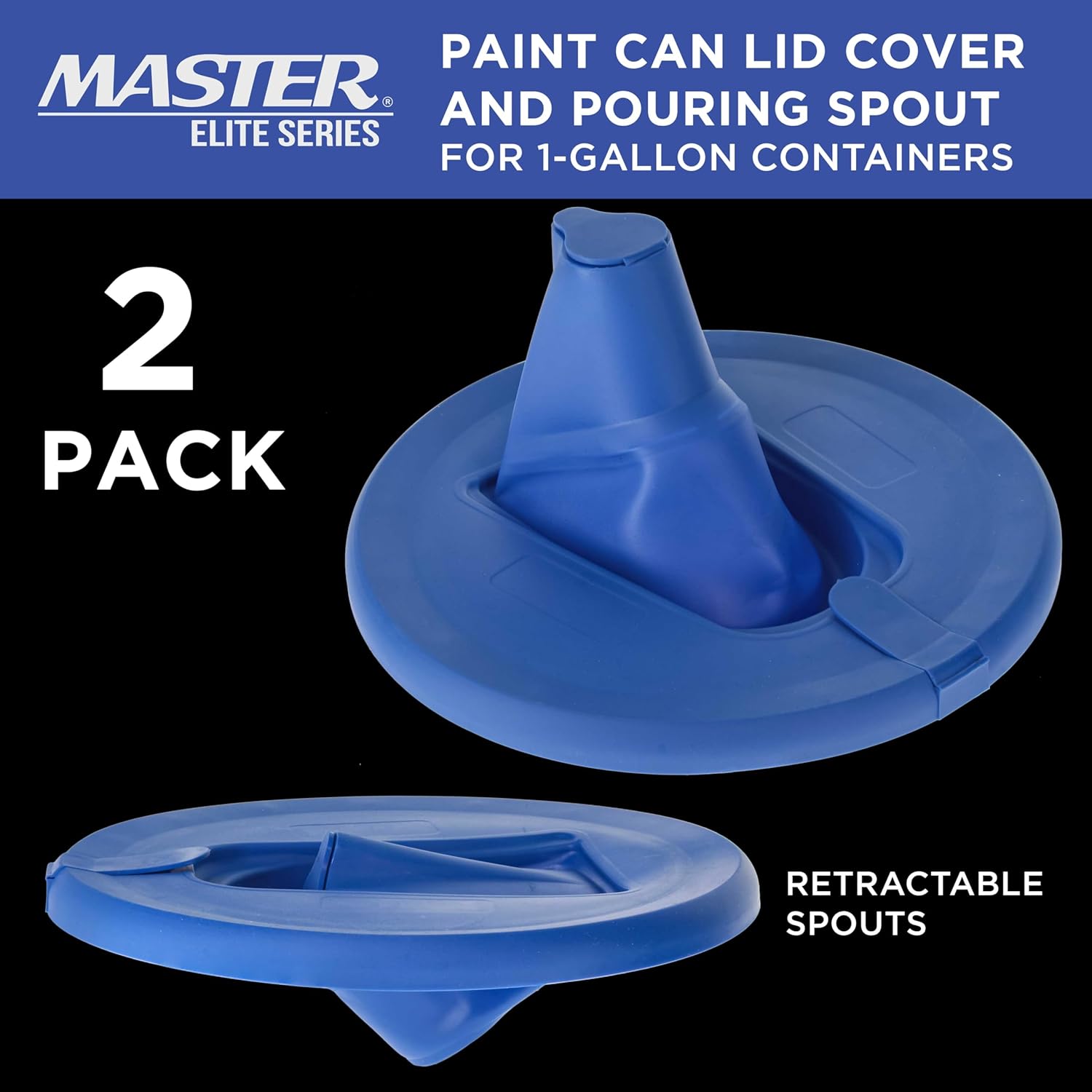 Master Elite Paint Can Lid Cover and Pouring Spout for 1-Gallon Containers, 2 Pack - Secure Seal with Built-in Spout to Pour Easy, Prevents Messes, Spills โ image 2