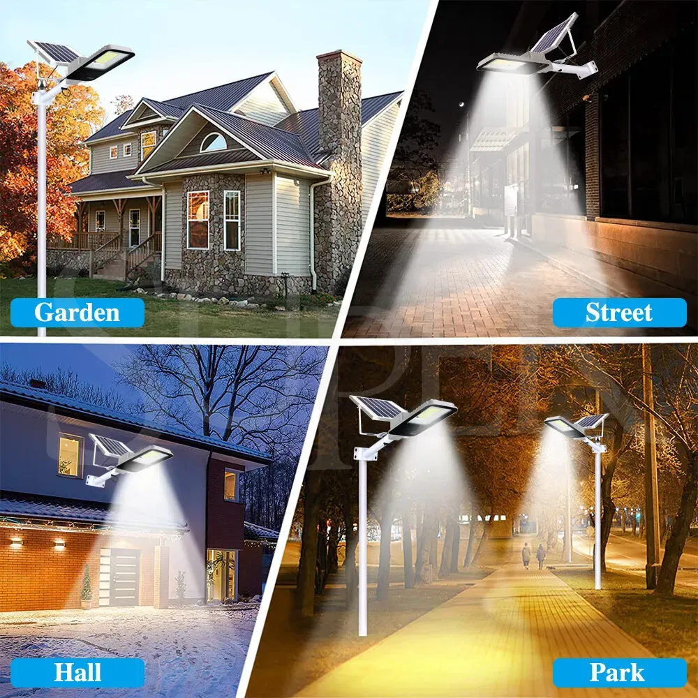 Solar LED Street Light Black Waterproof Outdoor Flood Lamp with Remote Control — image 2