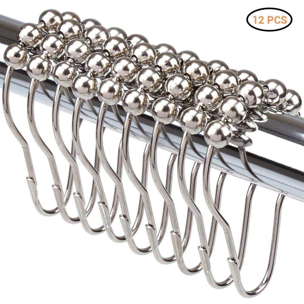 12PCS Antirust Double Glide Shower Curtain Hooks for Bathroom Shower Rods Curtains โ image 3