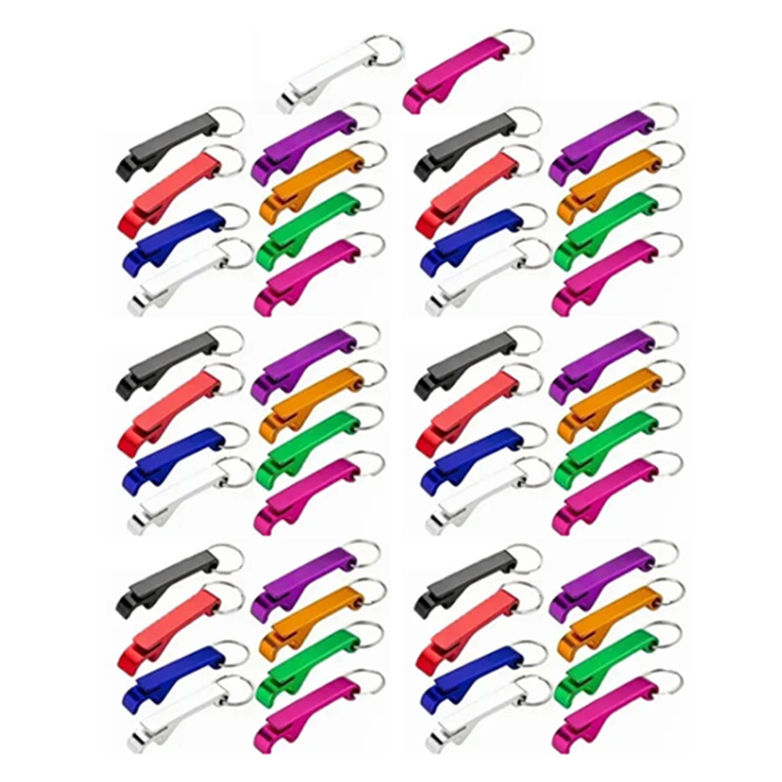 50pcs Keychain Bottle Opener Aluminum Alloy Mini Pocket Beer Beverage Opener Colorful Metal Bottle Opener