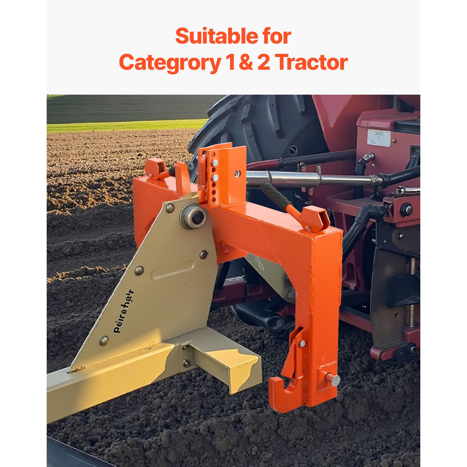 3-Point Quick Hitch with 2 in Receiver, 3000 Lbs Lift Capacity, 3-Pt Hitch with 5 Level Adjustable Bolt, Adaptation to Category 1 & 2 Tractor, Heavy Duty 3 โ image 6