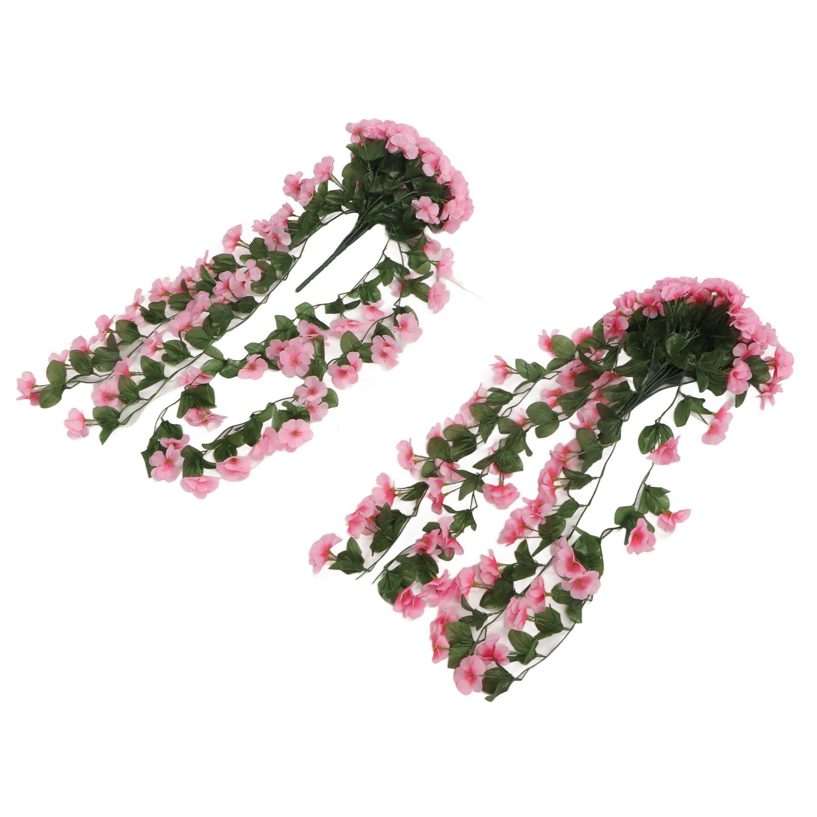 2PCS Artificial Violet Hanging Flowers Simulation Plastic Fake Plants for Decoration Garden Patio Wedding Porch Outdoor Pink — image 2