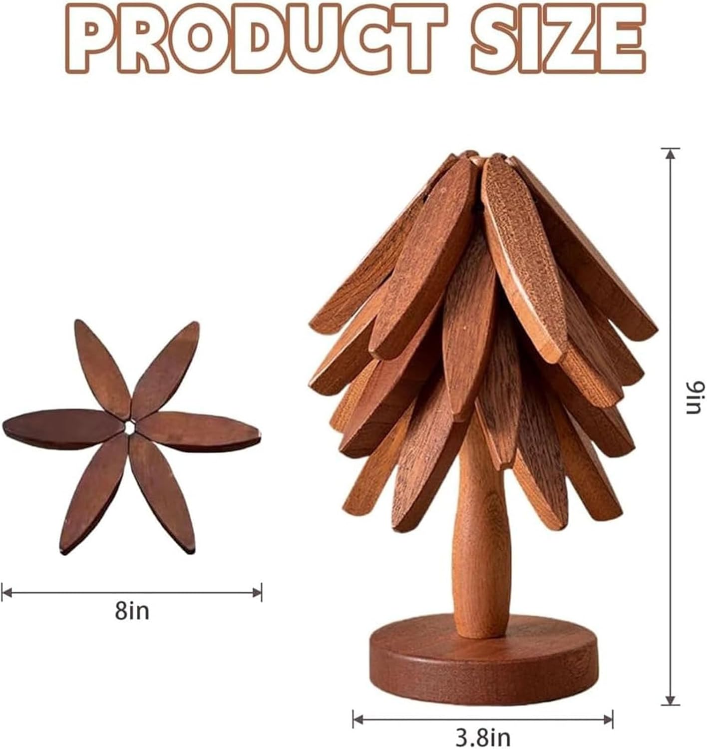 2-Piece Foldable Christmas Tree Design Pot Holders Set Decorative Heat Resistant Trivets with Holder for Hot Pans β image 2