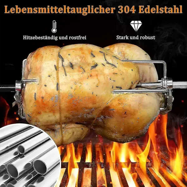 2 Pack 304 Stainless Steel Rotisserie Forks, Adjustable 4-Prong BBQ Spit Clamps for Chicken and Meat, Silver, 10 x 7 cm โ image 3
