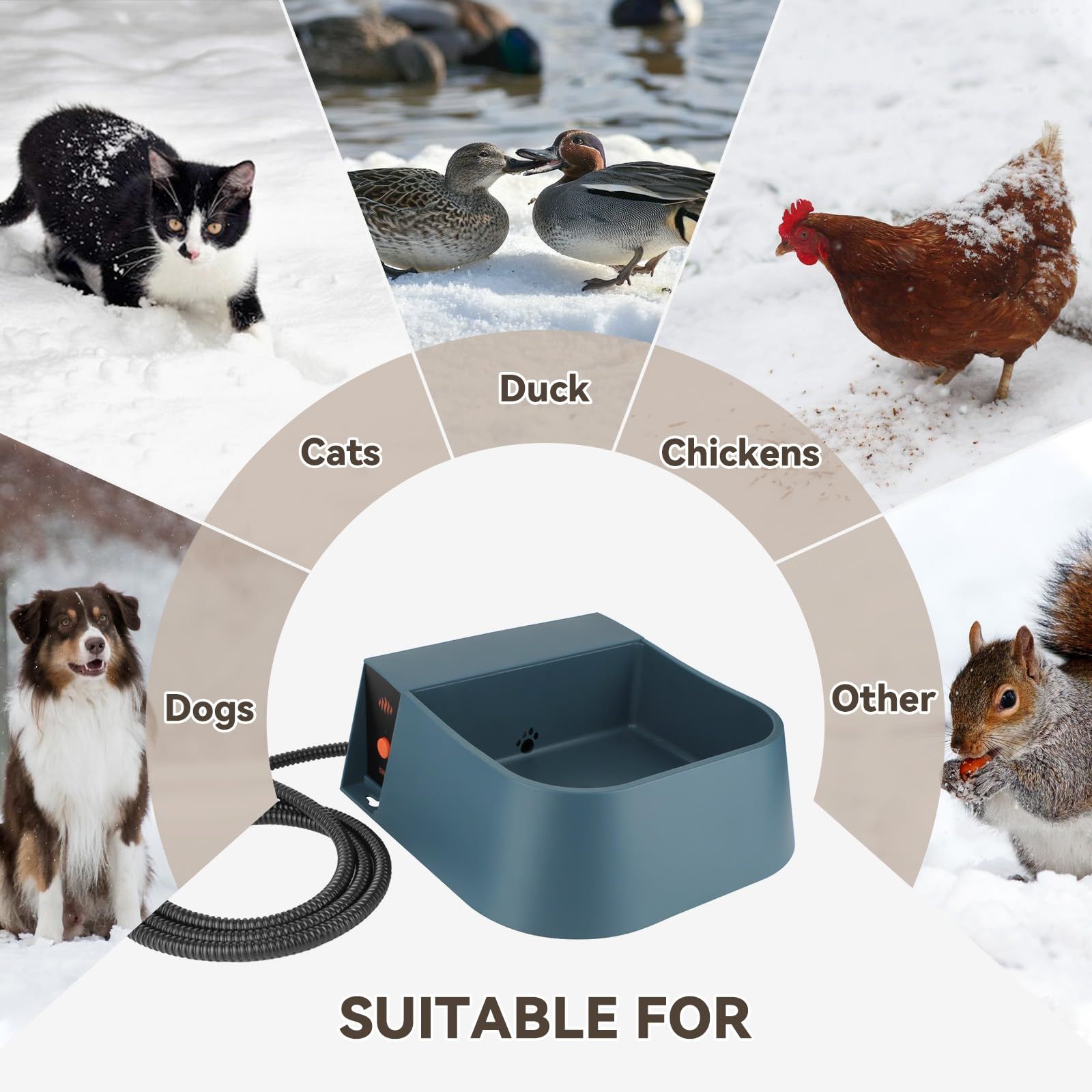 Dog Heated Water Bowl, Automatic Water Bowl for Dogs Outdoor, Dog Heating Waterer Pet Water Bowl Automatic Water Bowl for Dogs โ image 5