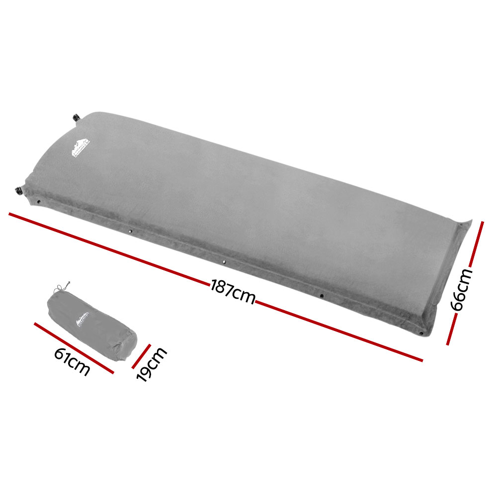 Weisshorn Self Inflating Mattress Camping Sleeping Mat Air Bed Single Grey โ image 2
