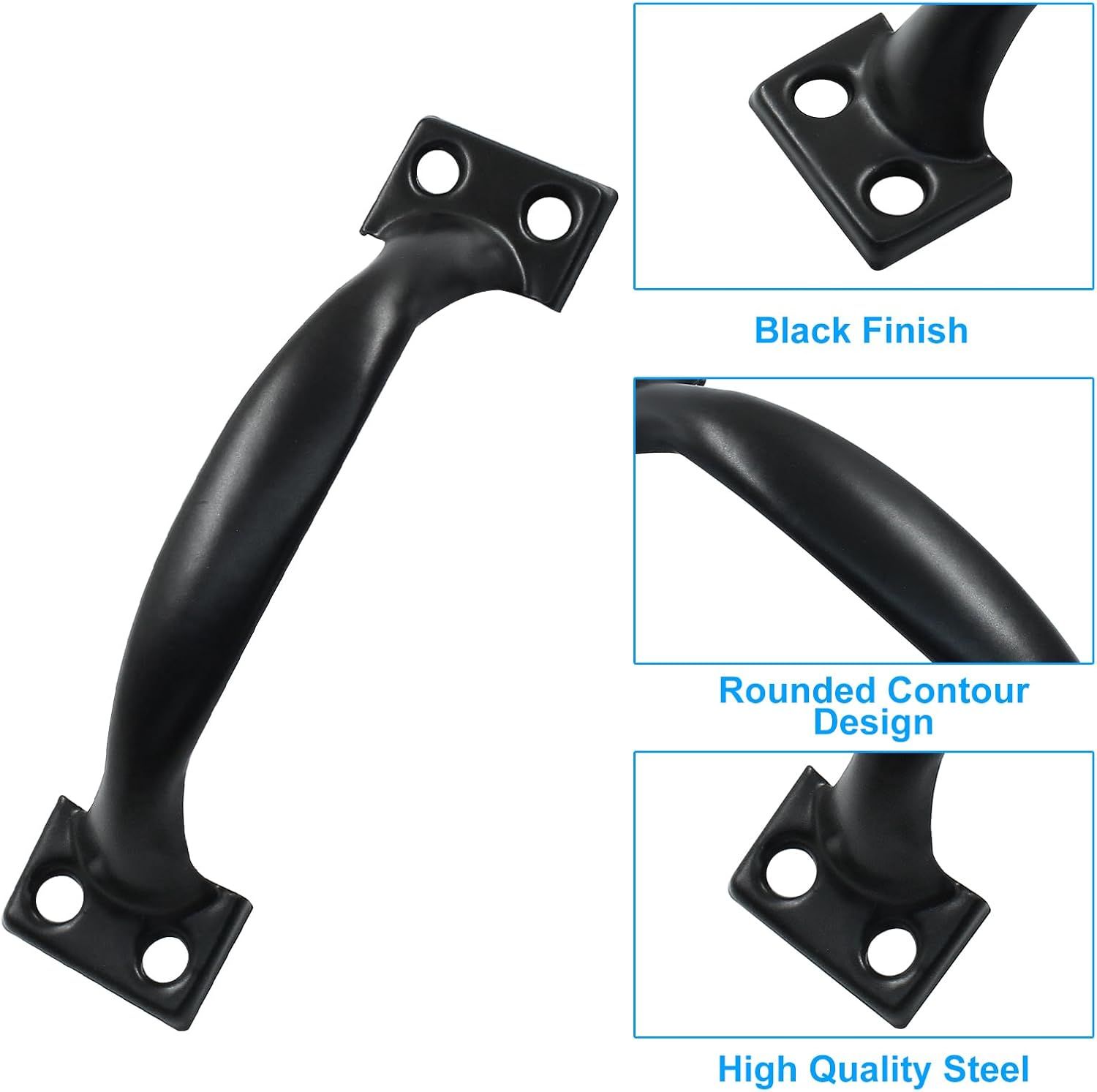 12 Pcs Vintage Barn Door Pull Handles with Screws for Drawers Cabinets Garage Doors and Outdoor Gates, 4 Inch Black โ image 3