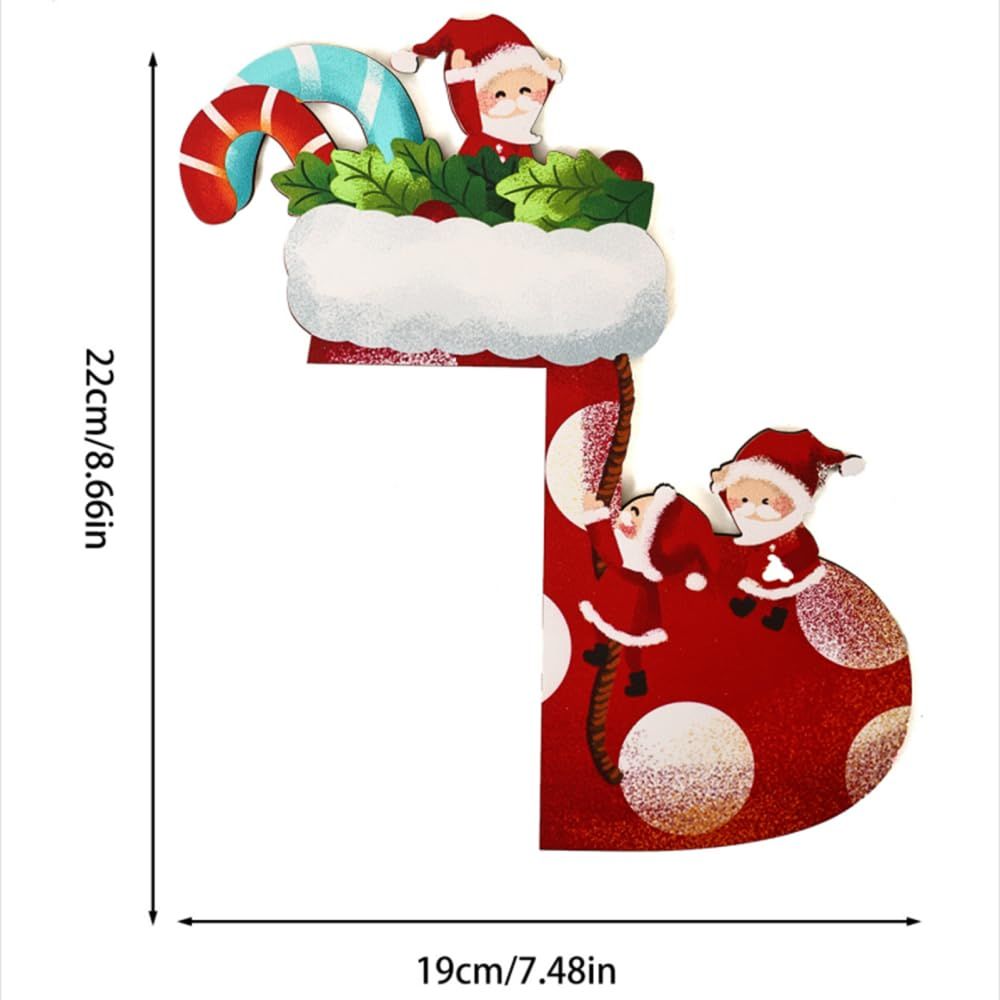 Christmas Door Frame Wood Decoration Cute Lovely Extra Thick Christmas Decoration Wood Frame Corner Hanging Decoration — image 2
