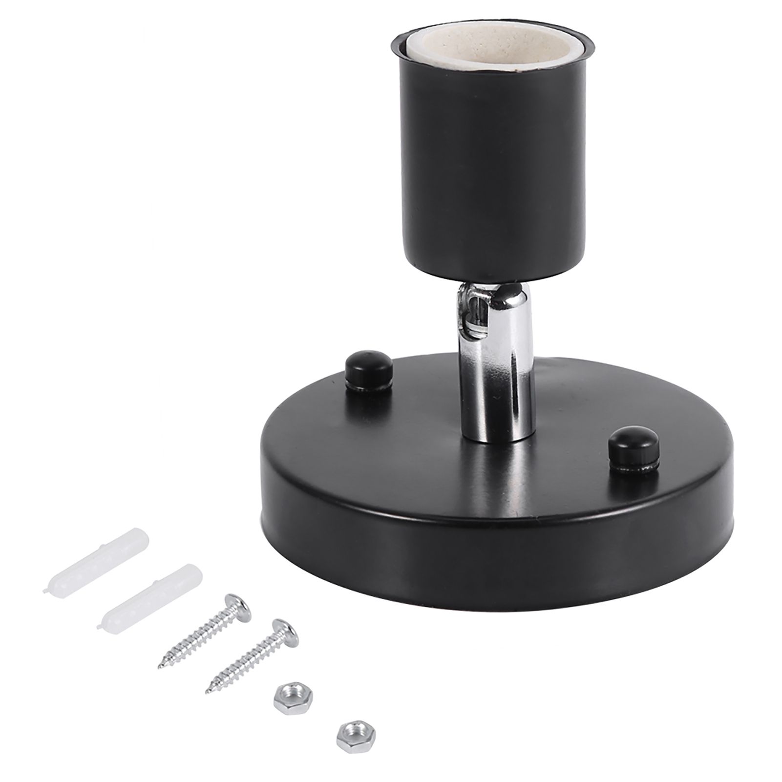 E27 Modern Vintage Ceiling Light Wall Mounted Lamp Bulb Holder Socket 180° Rotating Black