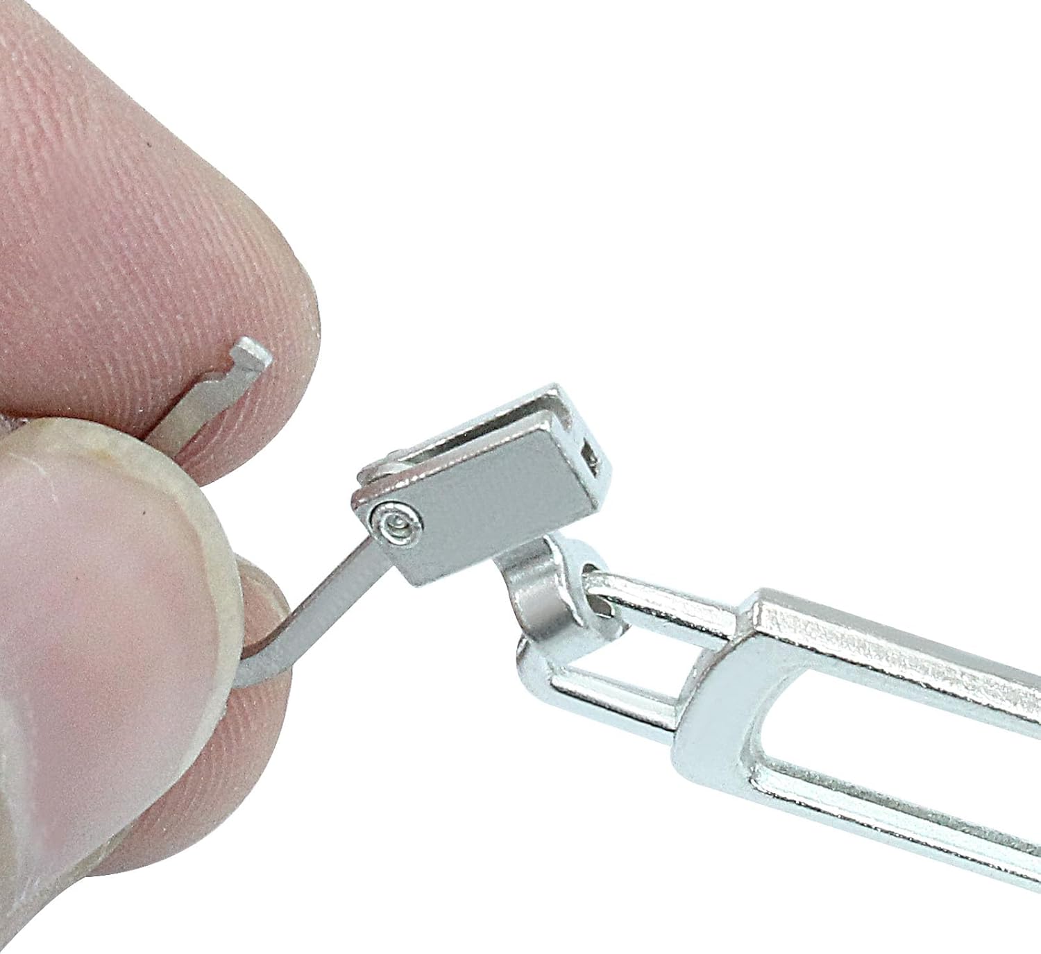 10 PCS Silver Luggage Zipper Pull Replacement, Detachable Metal Zipper Pull Tab Repair Kit for Clothing Jacket Coat Jeans Luggage Suitcase Purse Handbag — image 4