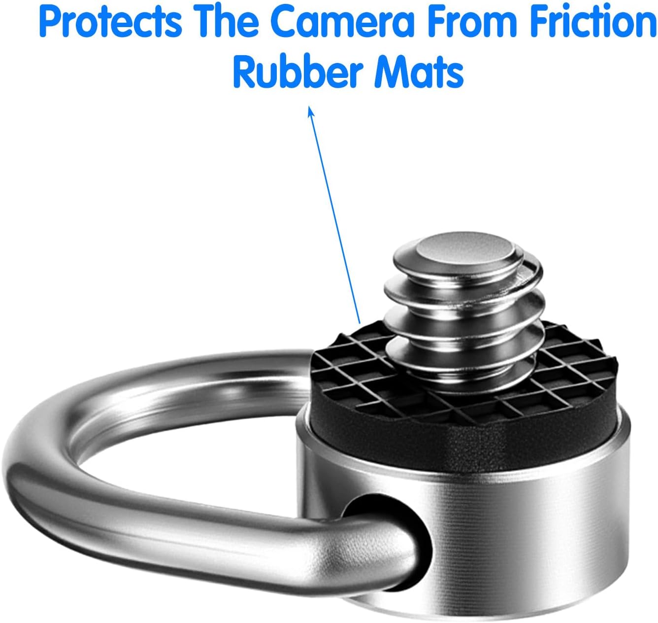 2 Pack D Ring Screw, 1/4"-20 Thread Camera Aluminum Alloy Fixing Screw with Rubber Padded Hinged Holder Quick Release Wrist Strap Sling Accessories for Tripod — image 4