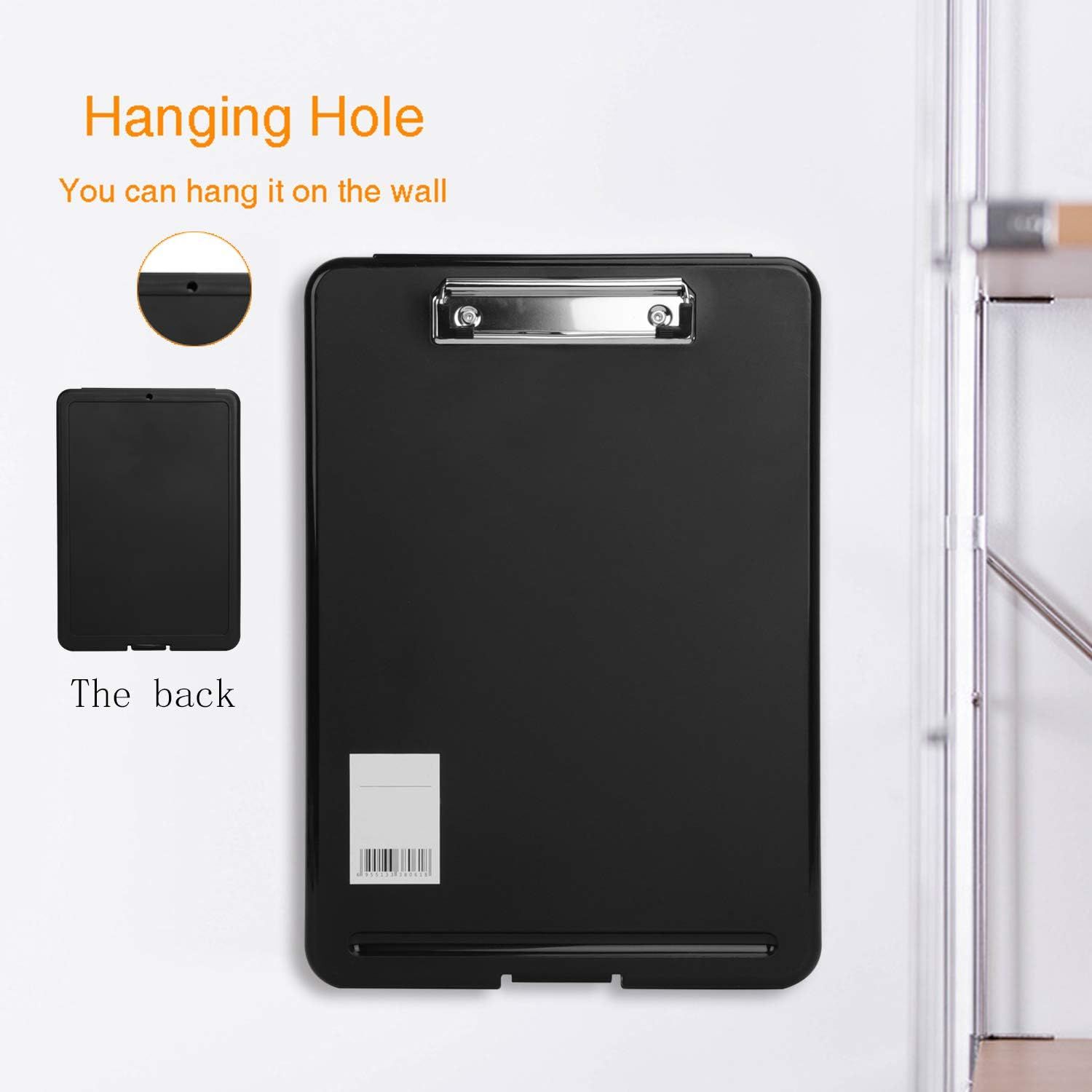 A4 Heavy Duty Storage Clipboard, Writing Pad File Folders with Storage Compartment Business Office Document Holder Medical Clipboards โ image 4