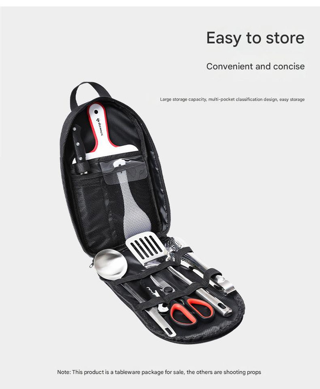 Portable Kitchen Utensil Storage Bag - Lightweight Organizer for Camping and Outdoor Cooking, Gray โ image 4