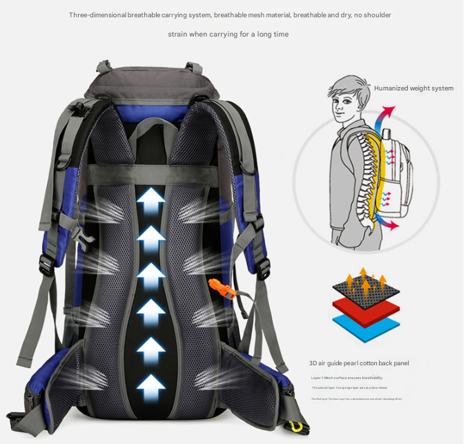 Red Nylon Hiking Backpack - Multifunctional Outdoor Sports Bag — image 4