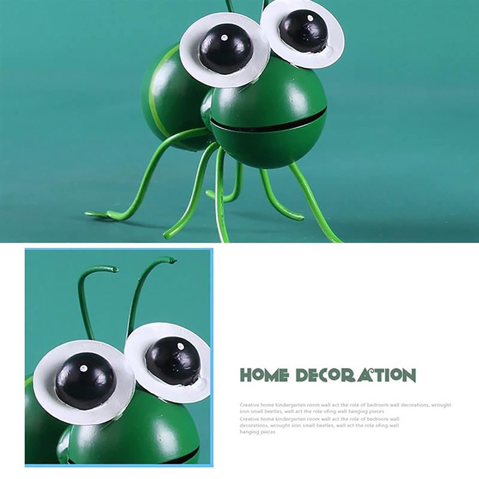 Metal Sculpture,Grasshopper Colorful Figurine,Wall Hanging Sculpture,Art for Garden Lawn Outdoor Patio Yard Decoration-Green — image 3