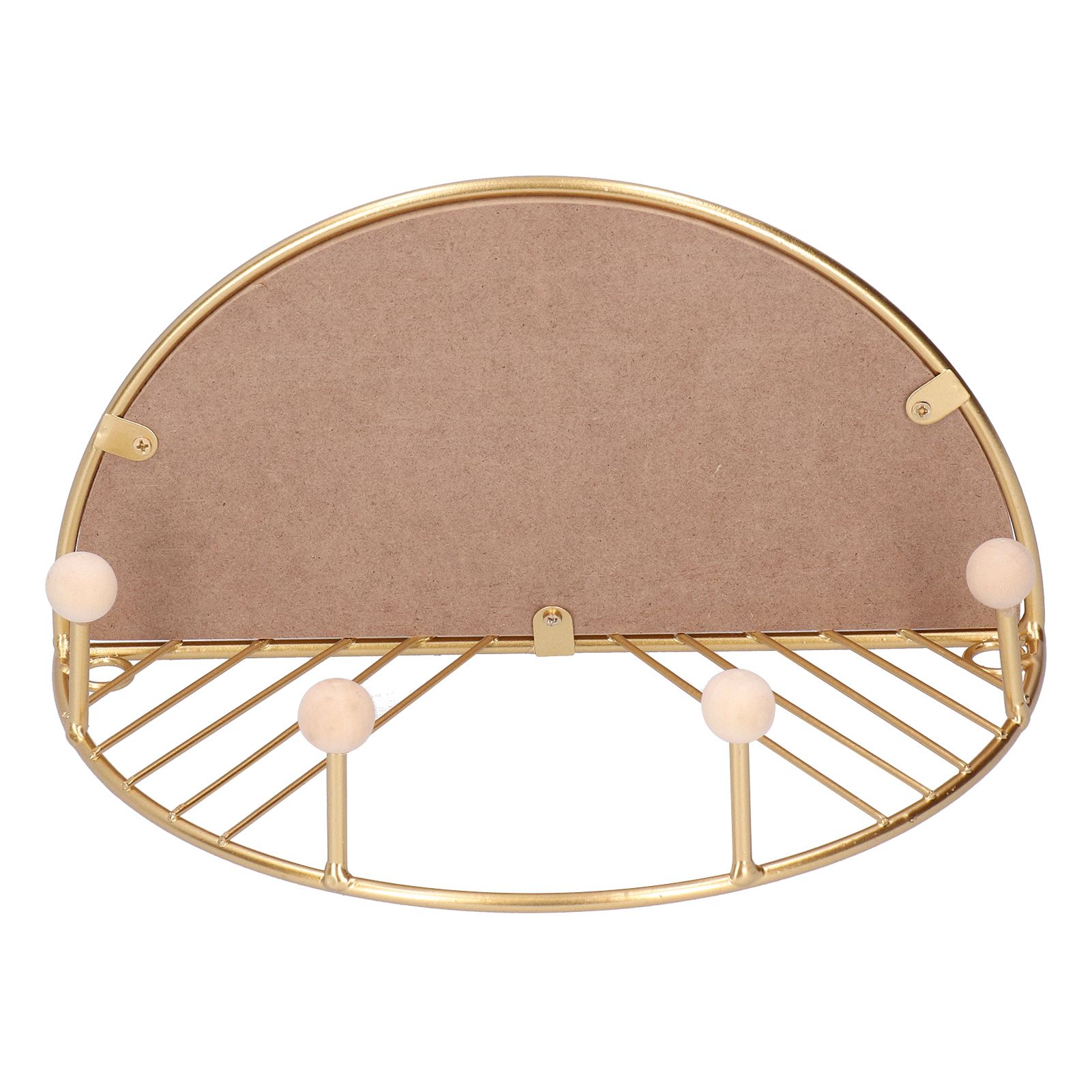 Display Shelf Storage Rack with Clothes Hanger Hook for Home Living Room Entryway GoldS