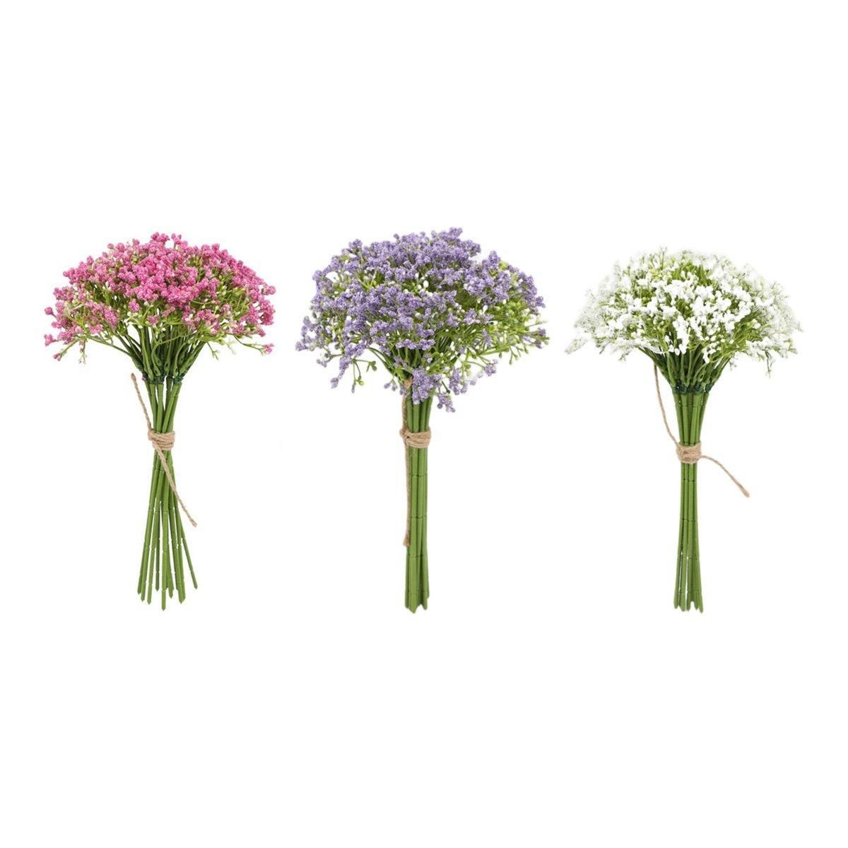12PCS Artificial Foam Gypsophila Flower Bouquet for Wedding and Home Ornaments - Purple โ image 3