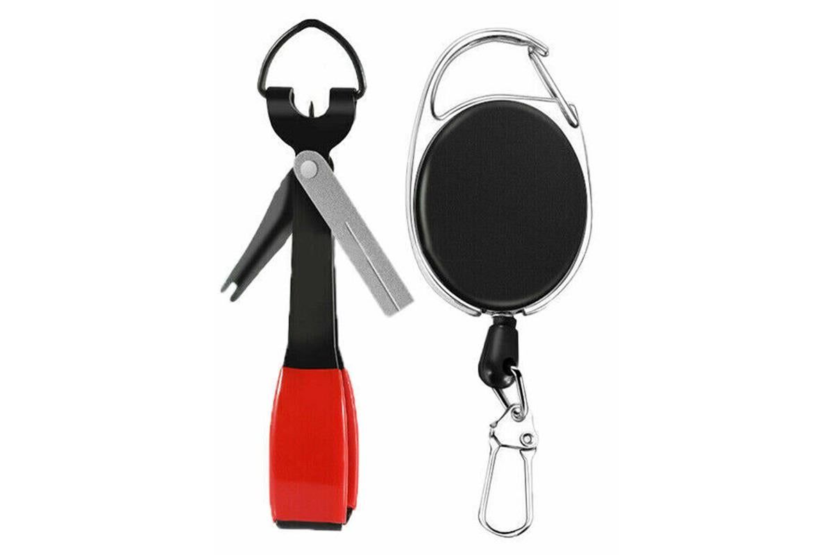 Fishing Knot Tying Tool Fast Line Clippers Tie Tippet Cutter Nipper - Red and Black — image 2