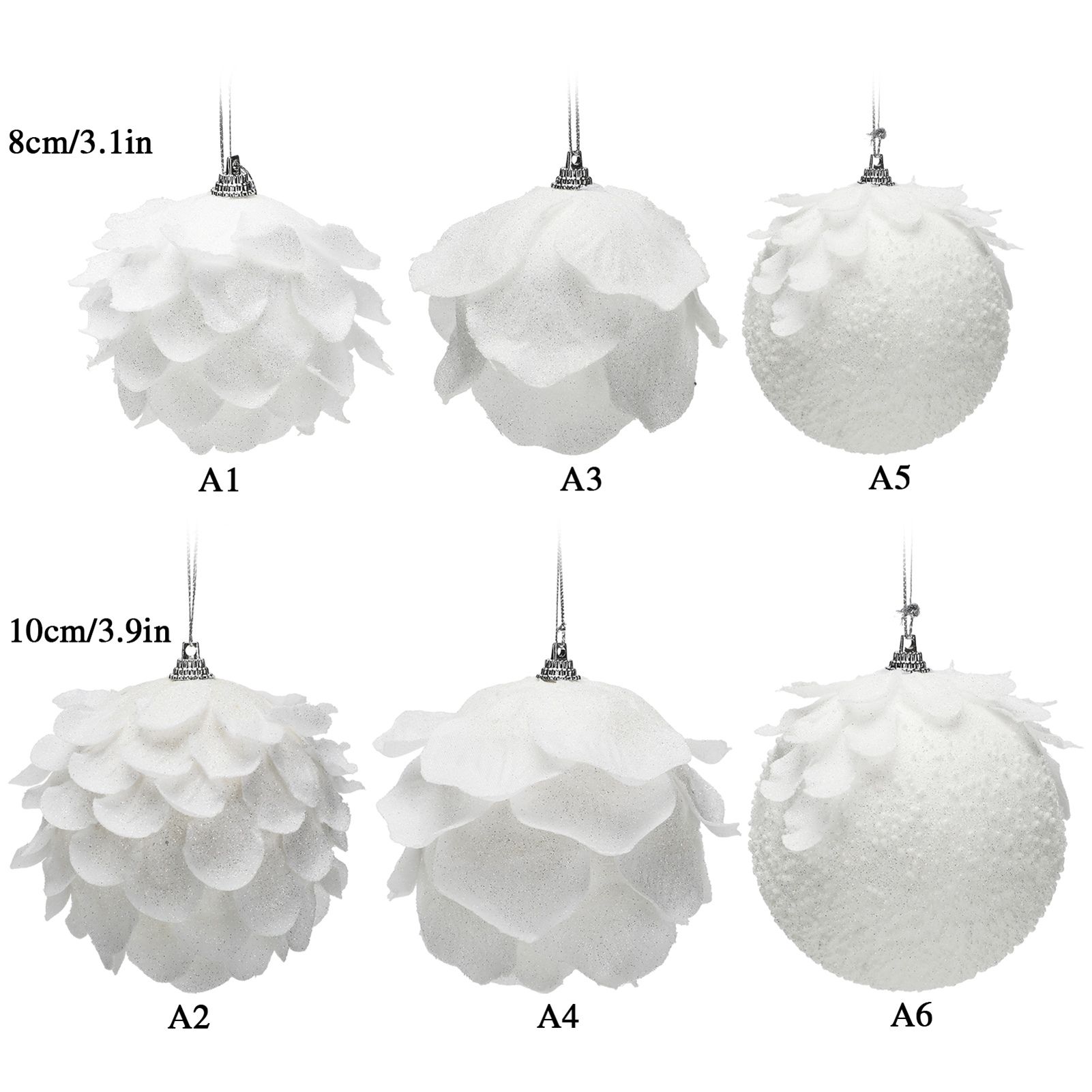 Foam Ball Snow White Christmas Ball Pendant Christmas Tree Decoration Pendant โ image 3