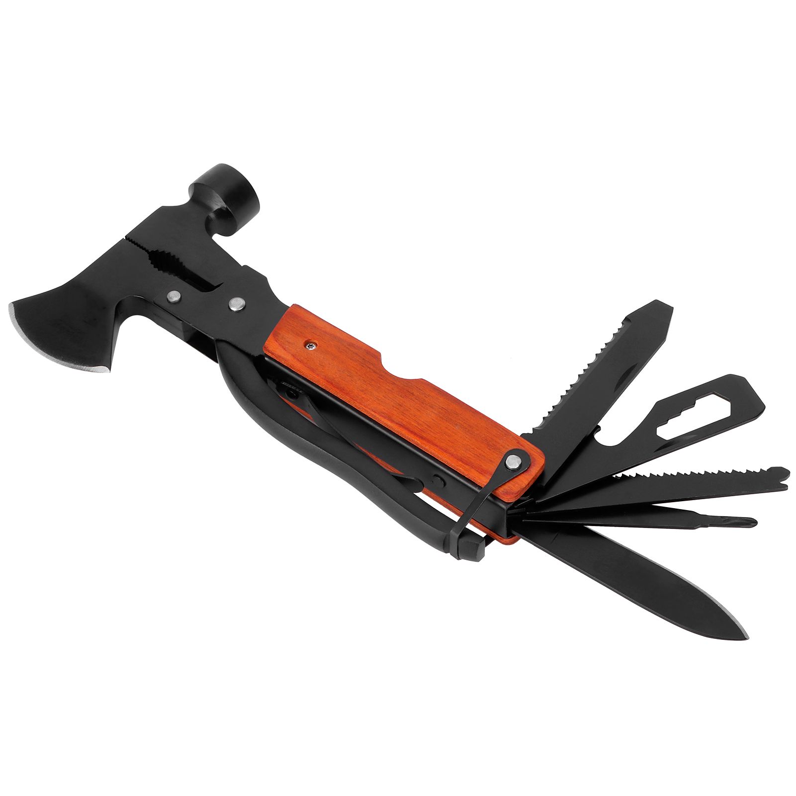 15In1 Axe Hammer MultiFunctional Camping Survival Screwdrivers Pliers Bottle Opener(Wood Grain ) โ image 3