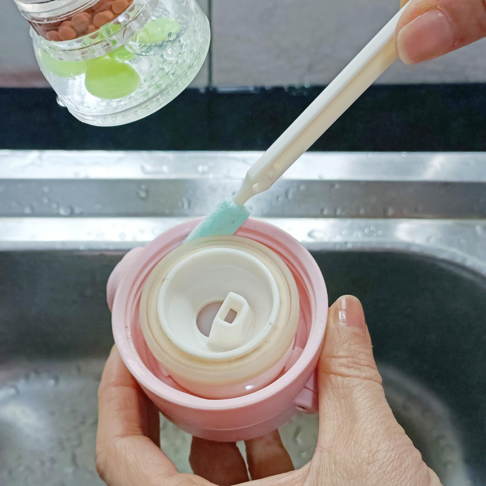 Mini Bottle Brushes for Cleaning with Little Flat Detail Scrubbers, Tiny Split Crevice Crack Cleaner for Small Groove โ image 3