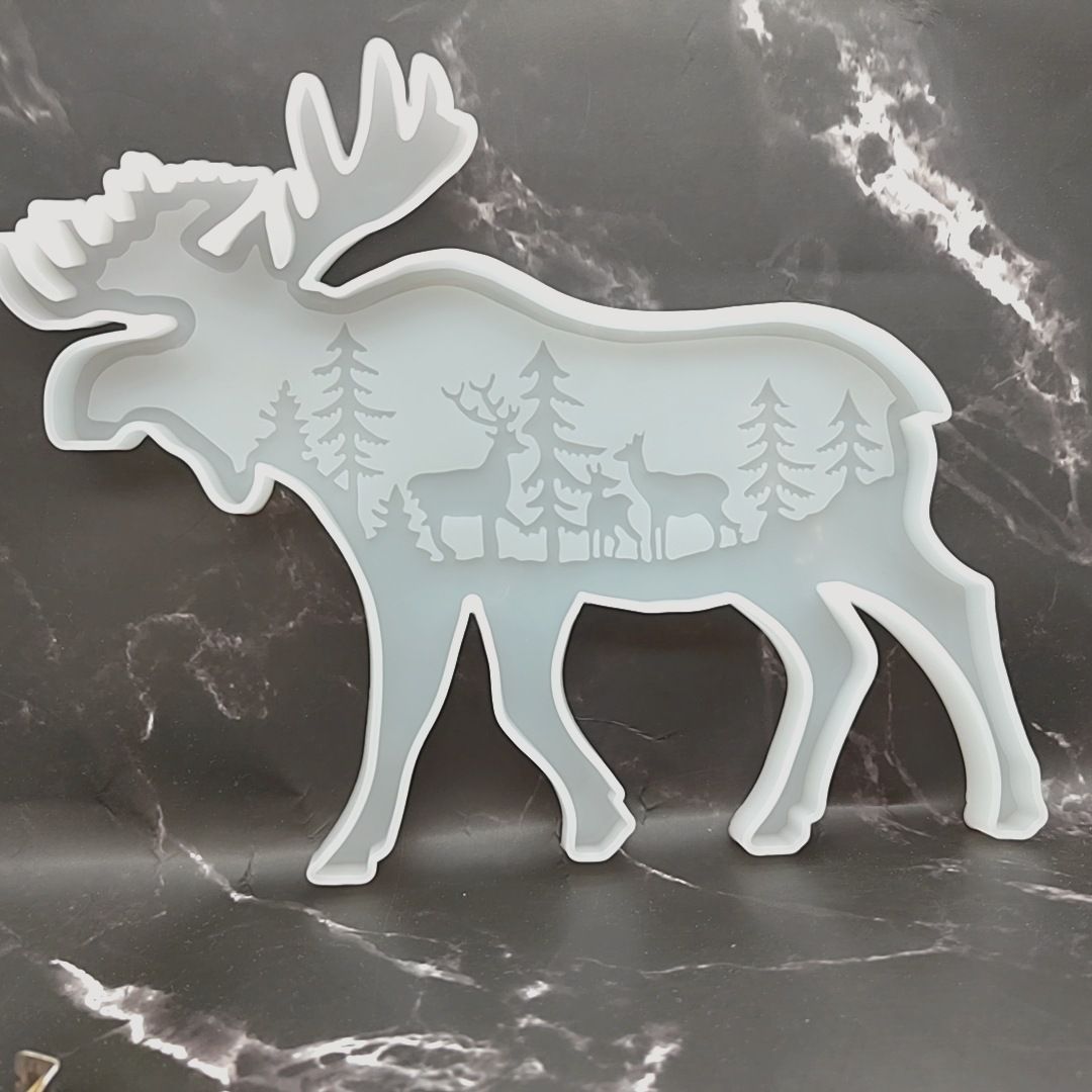 3D Oversize Elk Animal Resin Molds,Large Silicone Mould, Epoxy Resin Molds DIY Resin Casting for Wall Hanging Door Desktop — image 2