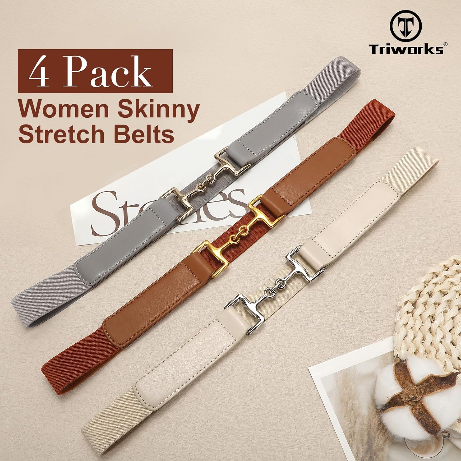 Belts for Women Adjtable Skinny Elastic Belt for Dresses β image 3