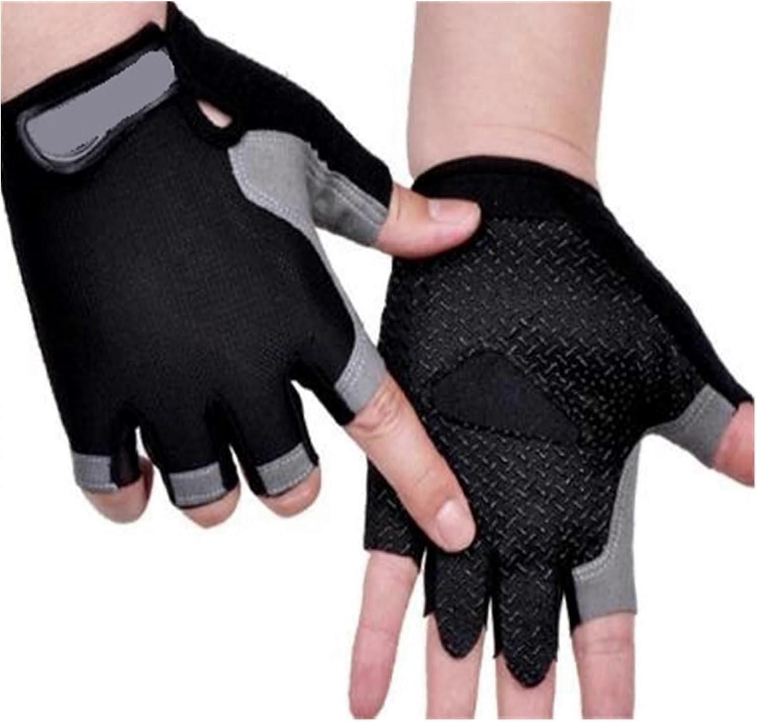 Gym Gloves Half Finger Breathable Anti-Slip Fitness Workout Training Gloves with Palm Padding for Weightlifting Cycling - Dark Blue S โ image 4