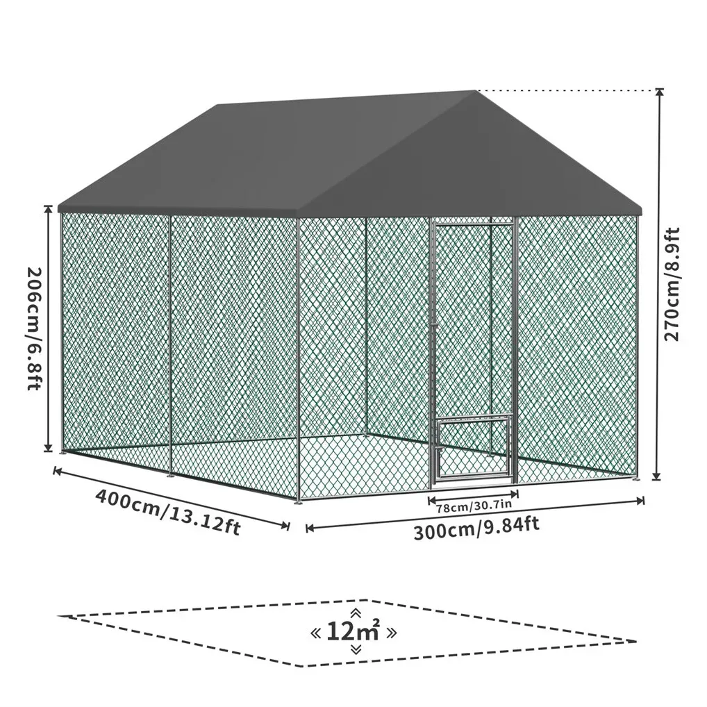 Extra Large Green Chicken Coop Cage Run Rabbit Hutch Walk In Hen Enclosure 300x400x270cm โ image 3
