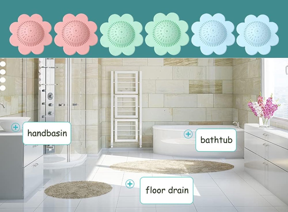 4 pieces - hair filter - drain cover - drain strainers - floor drain - drain hair catchers - shower drain covers - silicone hair stoppers - bathtub drain — image 5