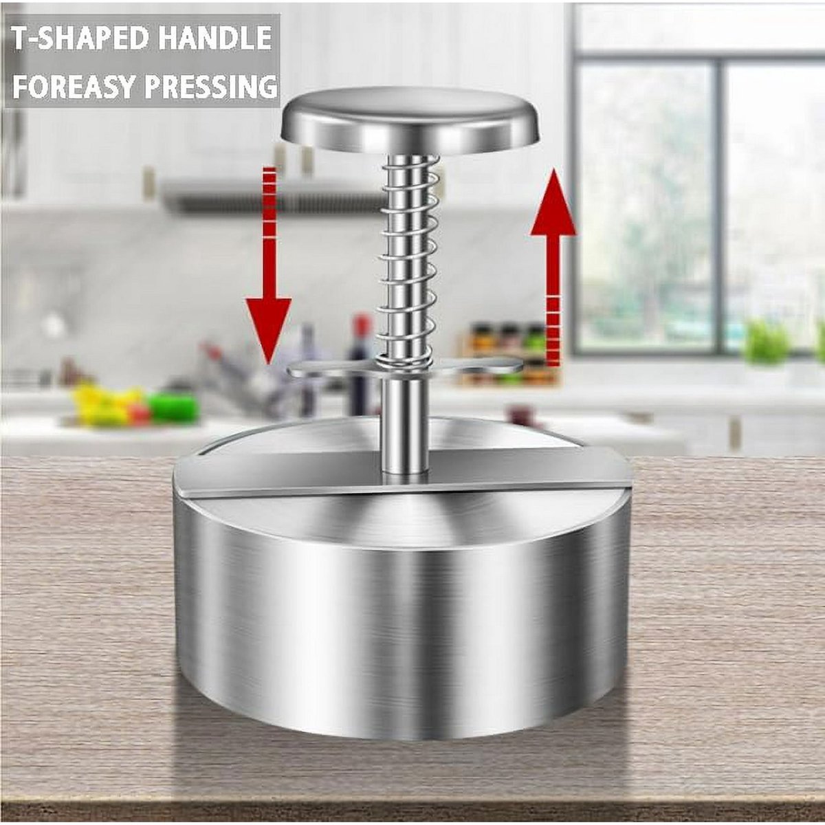 Hamburger Press - Round Stainless Steel Non-Stick Hamburger Press - Patty Mold - Grilling Tool - Patty Mold — image 3