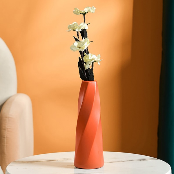 Plastic Vase Imitation Ceramic Flower Pot Table Arrangement Dark Blue โ image 5