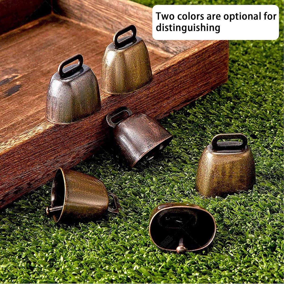 10 Pieces - Cowbell - Cowbells - Decorative Cowbells - Farm - Bell - Grazing Cowbell - Metal Cow Bell Bells - Goat Bell - Animal Gift - Bronze*5+red bronze*5 — image 3