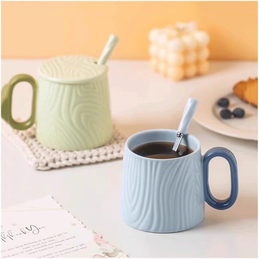 Ceramic mug for home - 8.4 oz plain coffee/tea mug - Dopamine Mood - Coffee mug for reading/studying (green) β image 4