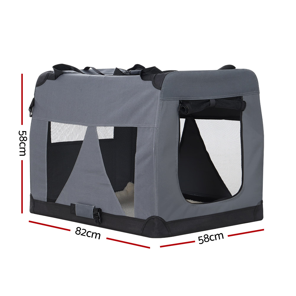 i.Pet Pet Carrier Soft Crate Dog Cat Travel 82x58CM Portable Foldable Car XL โ image 2