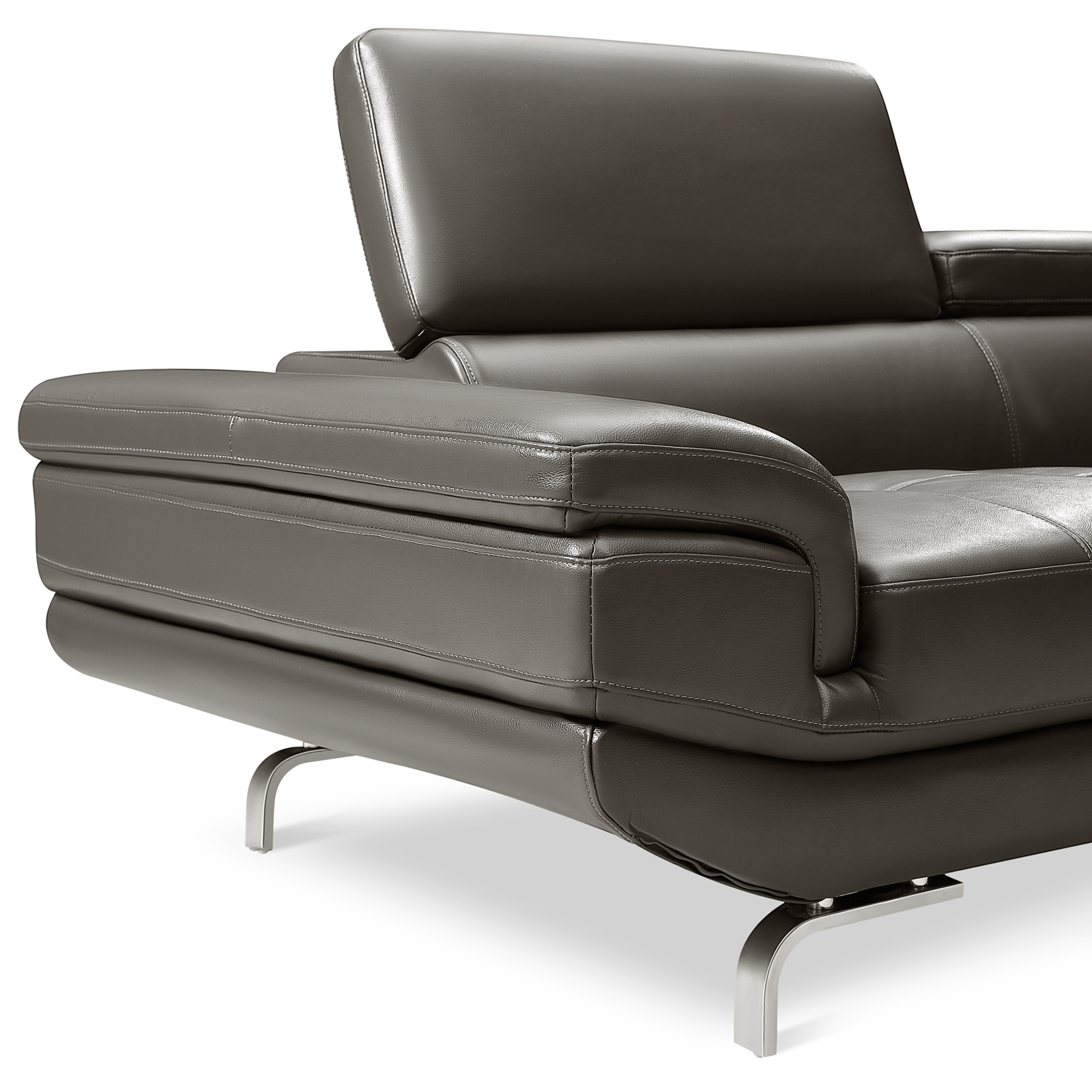 Vienna Sofa Faux Leather 5 Seater Grey — image 3