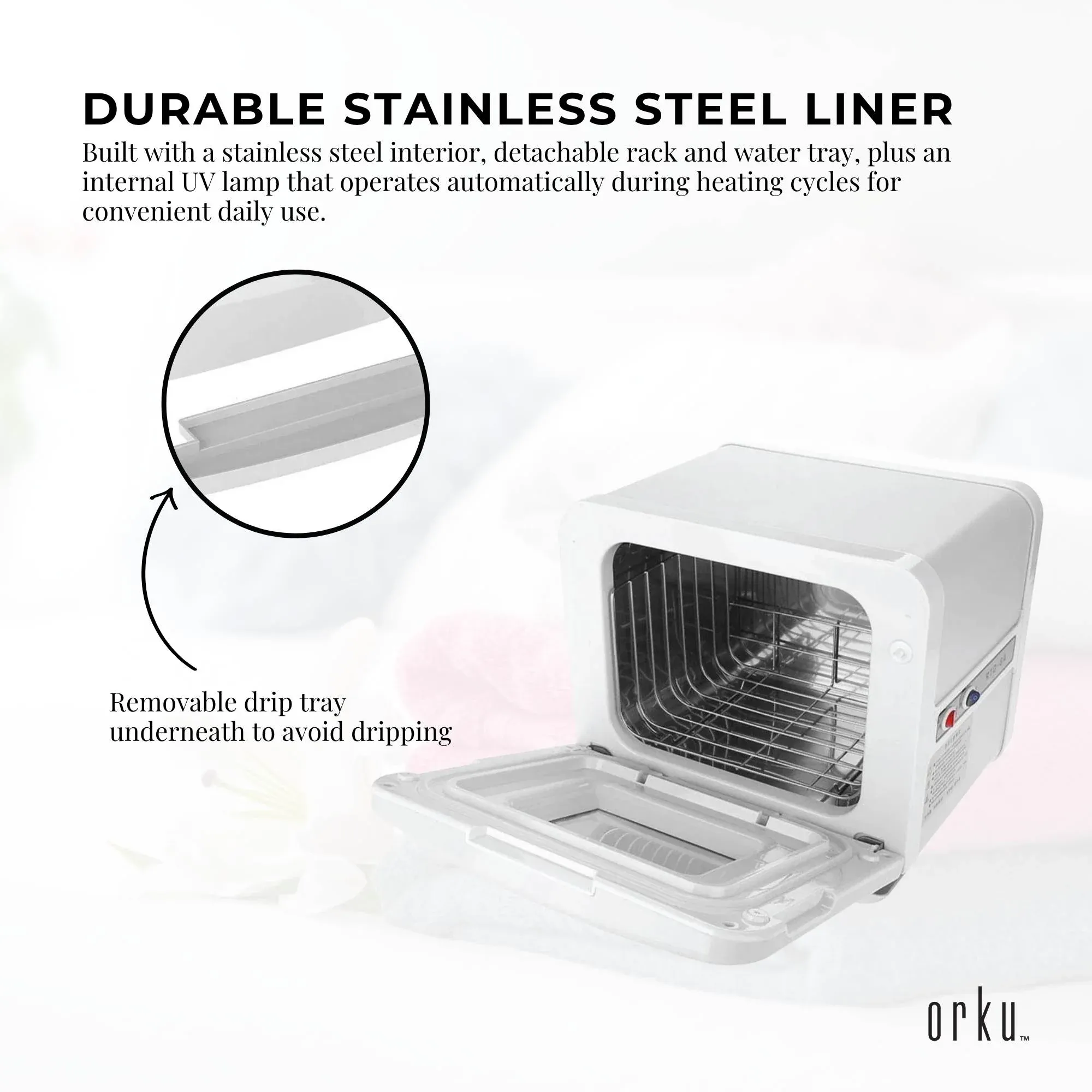 Orku 8L Electric Towel Warmer UV Cabinet Salon Spa White — image 5