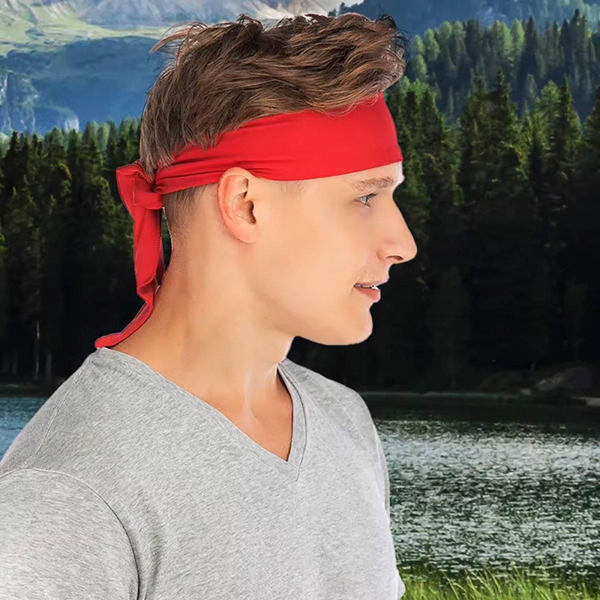 Red Sports Headband Quick Dry Sweat Absorbent Breathable Running Outdoor Fitness — image 6