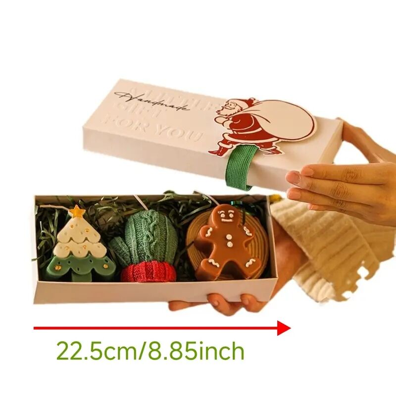Christmas Creative Handmade Fragrance Candle Gift Box Christmas Tree Little Deer Shape Incense Candle Gift Box — image 2