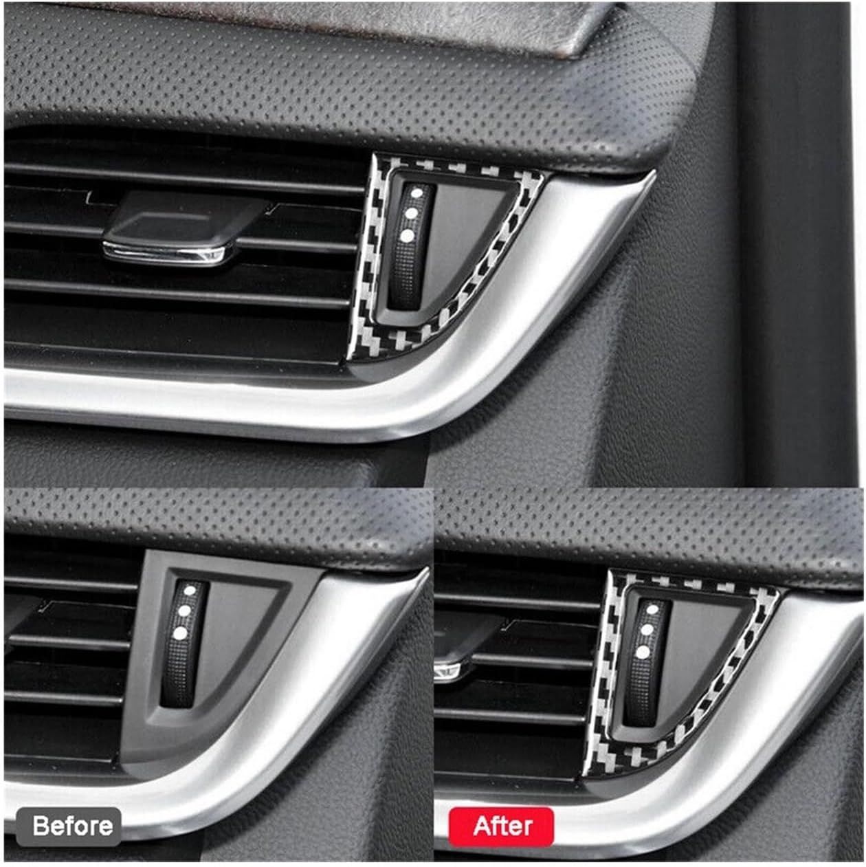 Car Carbon Fiber Center Console Decals Air Conditioner Outlet Cover Sticker Fit for Interior Accessories Stickers — image 4