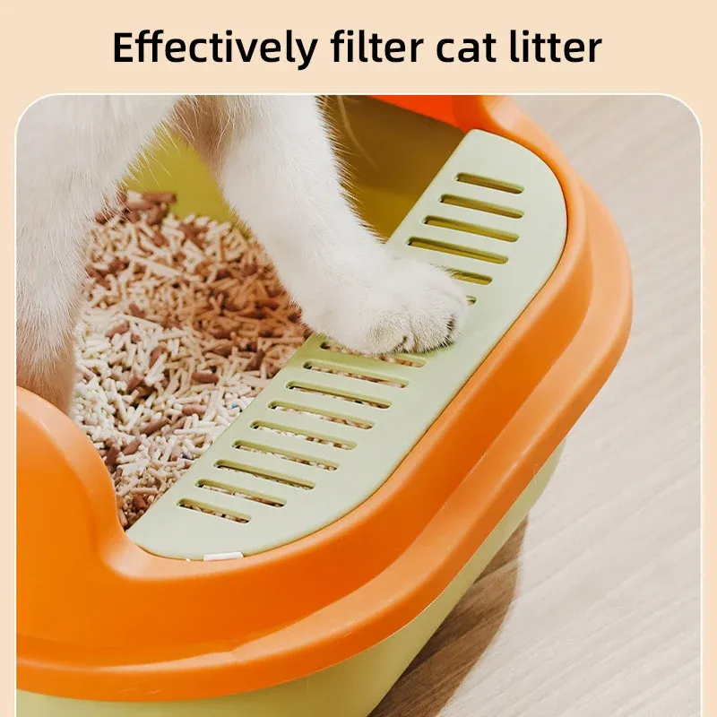 12L Semi Enclosed Large Cat Litter Box with Delivery Shovel Easy Clean Toilet - Purple-Pink โ image 5