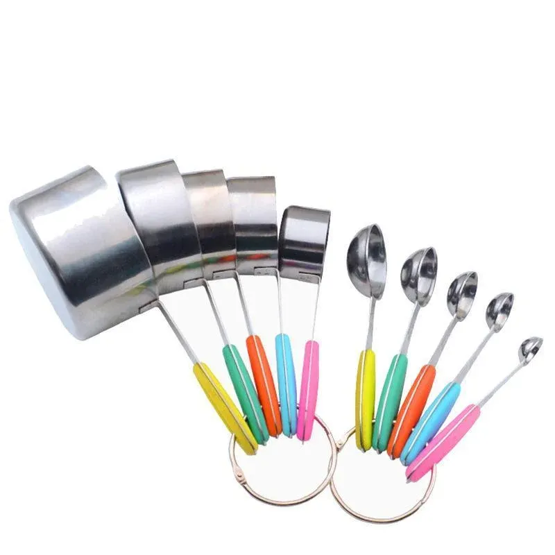 10 Piece Stainless Steel Measuring Cups and Spoons Set for Baking and Cooking โ image 2