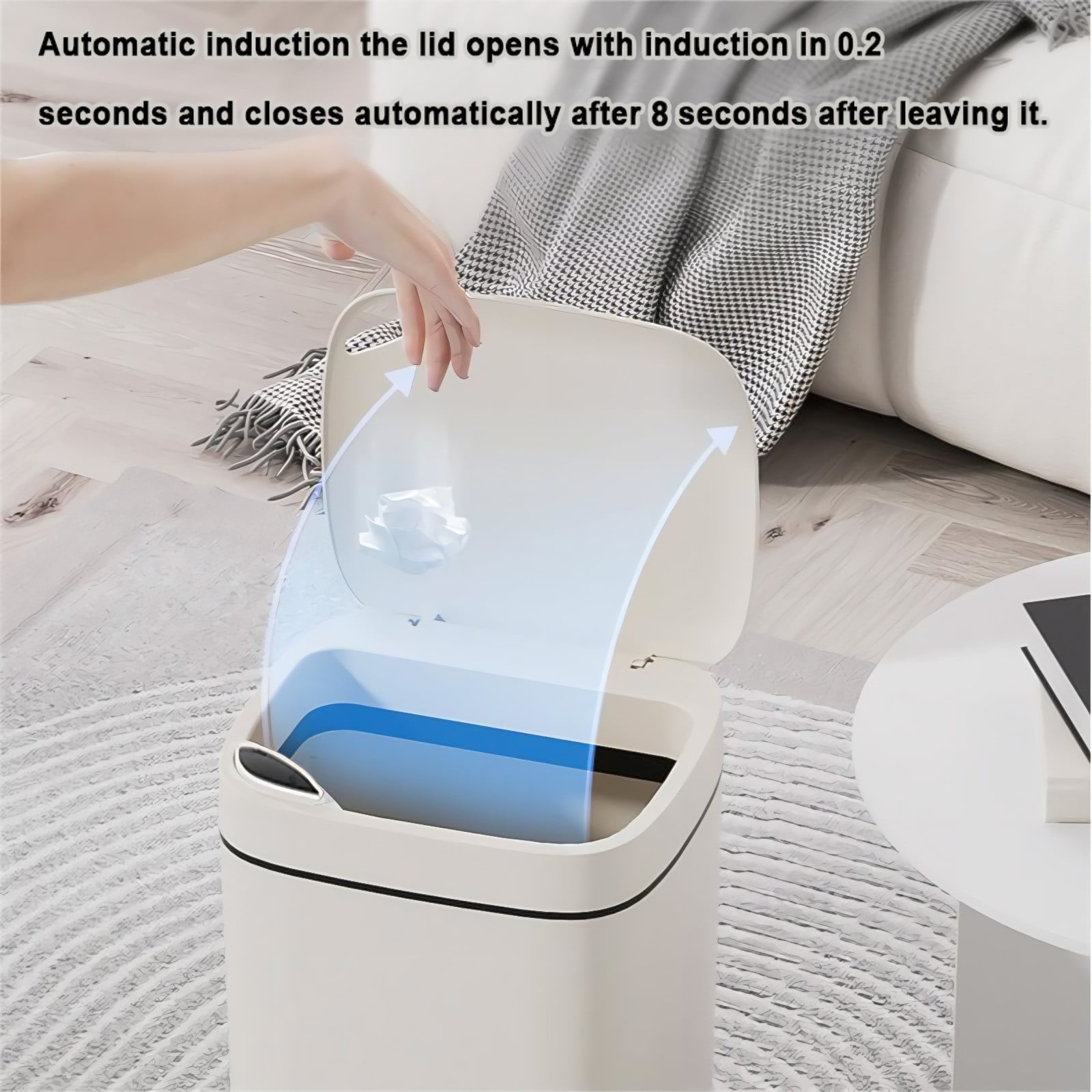 Touchless Bathroom Trash Can.6 Gallon Automatic Motion Sensor Rubbish Can with Lid Water Proof Narrow Small Garbage Bin,Garbage Can,Cleaning Supplies โ image 4