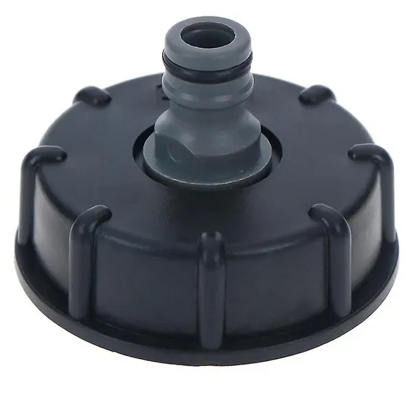 IBC Tank Adapter Reducer Connector, Plastic 2-Inch Coarse-Thread Water Tank Fitting for IBC Containers and Storage Drums, Black