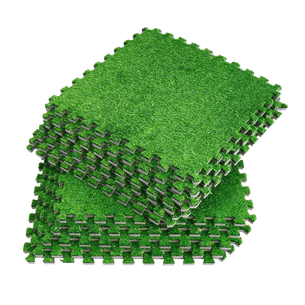 Artificial Grass Mat 12PCS Turf Floor Carpet Green Interlocking Tiles For Garden โ image 2