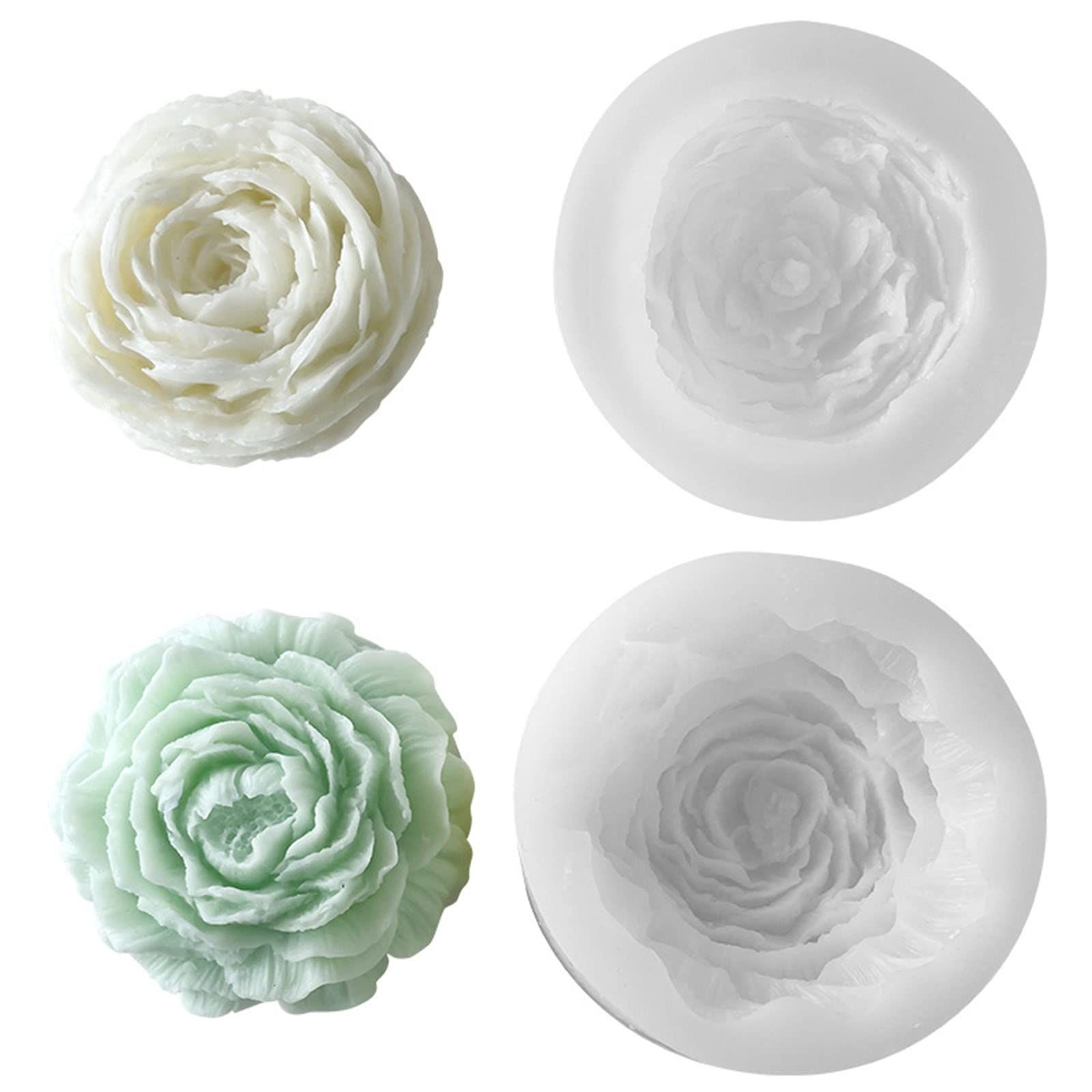 Peony- Chocolate Fondant Silicone Molds Epoxy Resin Ornaments Making Soap Melt Resin Clay Home Decorations Silicone Molds — image 2