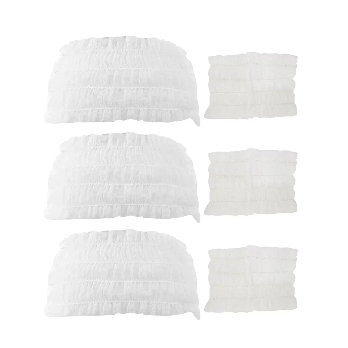 100 Beauty Salon Care Non-woven Hair Band White Edge Band Disposable Hair Net — image 2