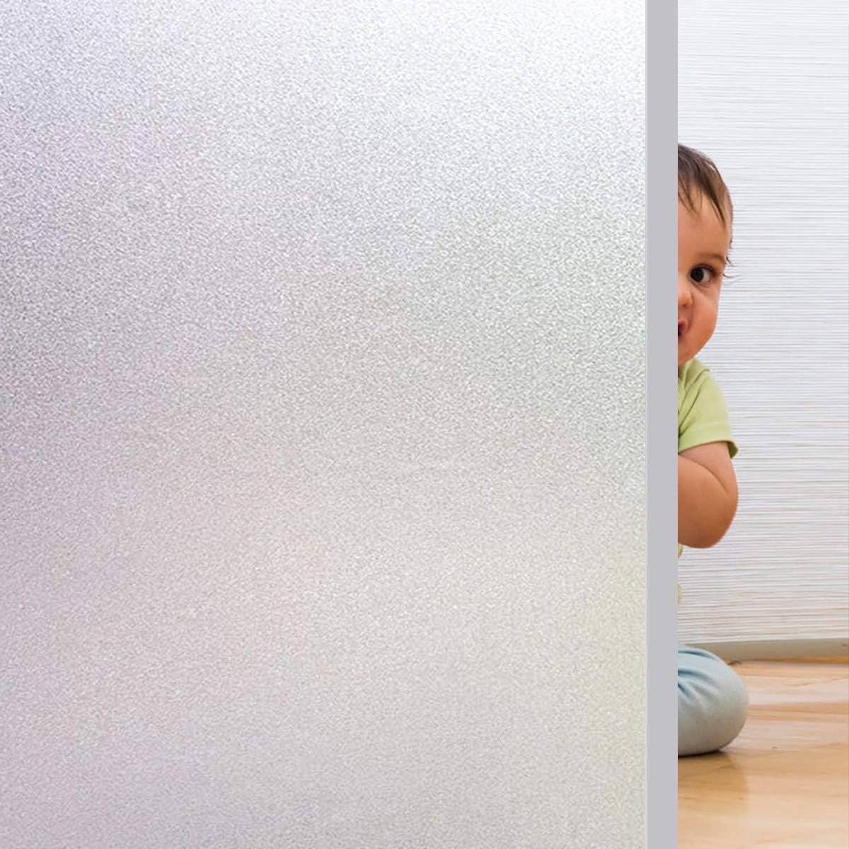 Window film - Easy installation - Glue-free adhesive film for windows and bathrooms - Static - 45cm*3m - white - PVC - Frosted — image 4