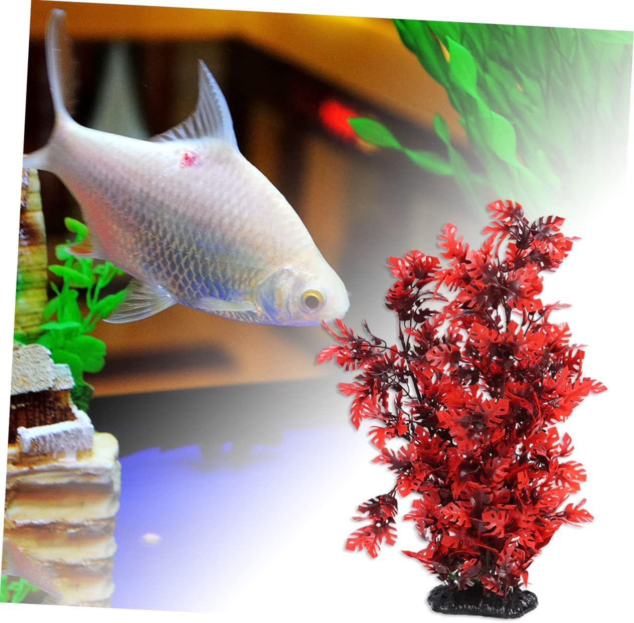 Silk Aquarium Plants Artificial Seaweed Model Tall Aquarium Plants Plant Aquarium Decorations Red Leaves Aquarium Decor โ image 2