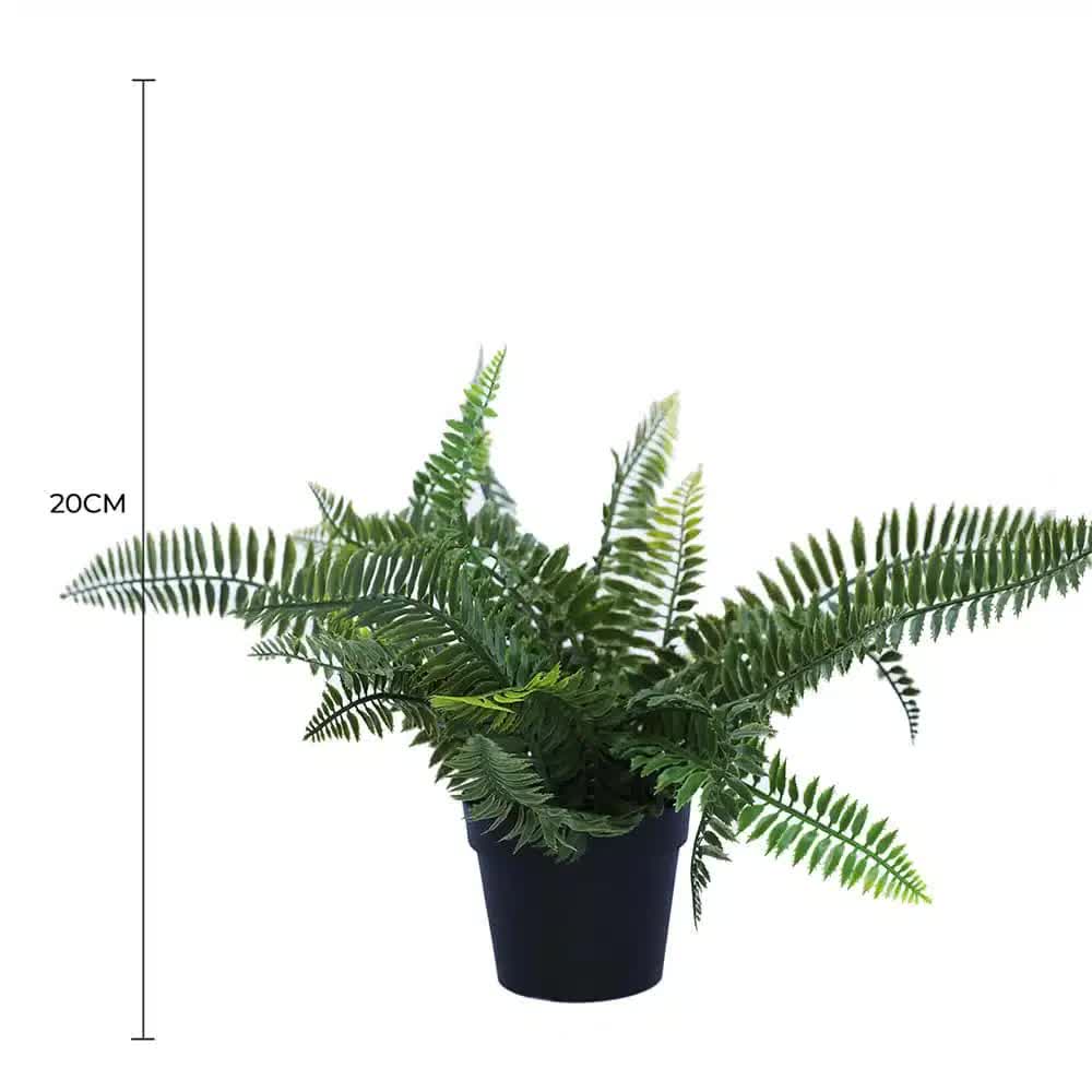 Small Potted Artificial Dark Green Fern Plant UV Resistant 20cm โ image 2